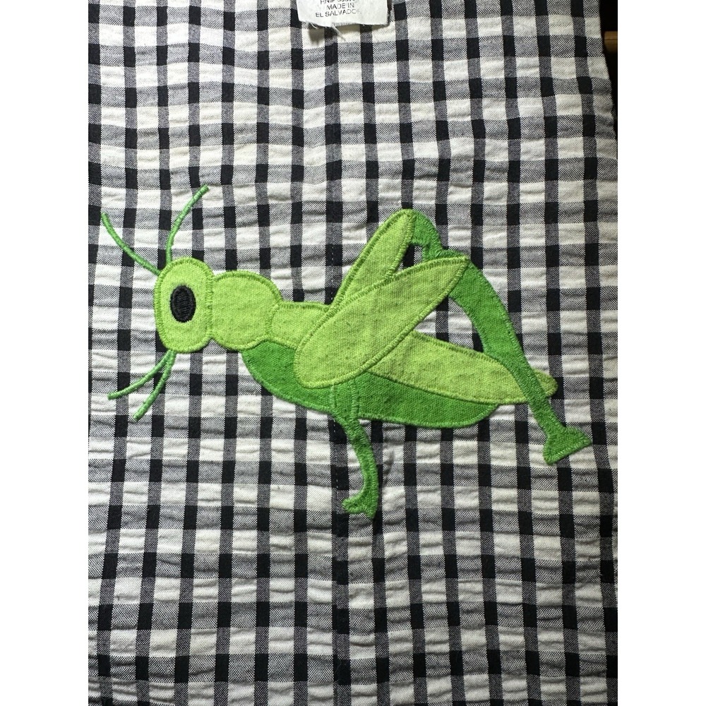 Kelly's Kids Jon Jon 12M Black White Gingham Grasshopper Shortall Outfit - Picture 4 of 5